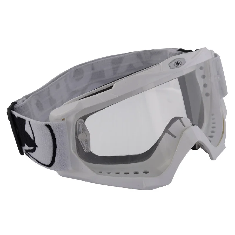 Oxford Assault Pro Adult Motocross Goggles Gloss White - Clear Lens