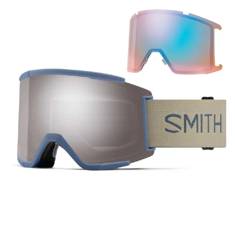 Smith Squad XL Goggles Granite Blue + ChromaPop™ Sun Platinum Mirror Lens