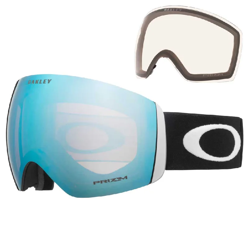 Oakley Flight Deck™ L Snow Goggles - 2025 Matte Black with Prizm Sapphire Iridium Lenses + Bonus Clear Lens