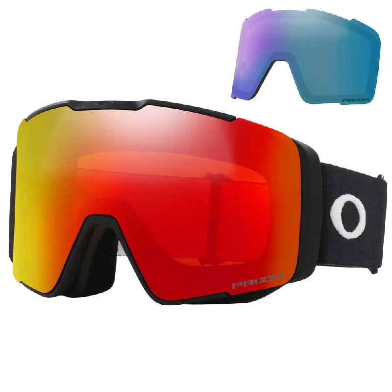 Oakley Line Miner™ Pro L Low Bridge Fit Snow Goggles - 2025 Matte Black Strap with Prizm Torch Iridium Lens + Bonus Prizm Iced Iridium Lens