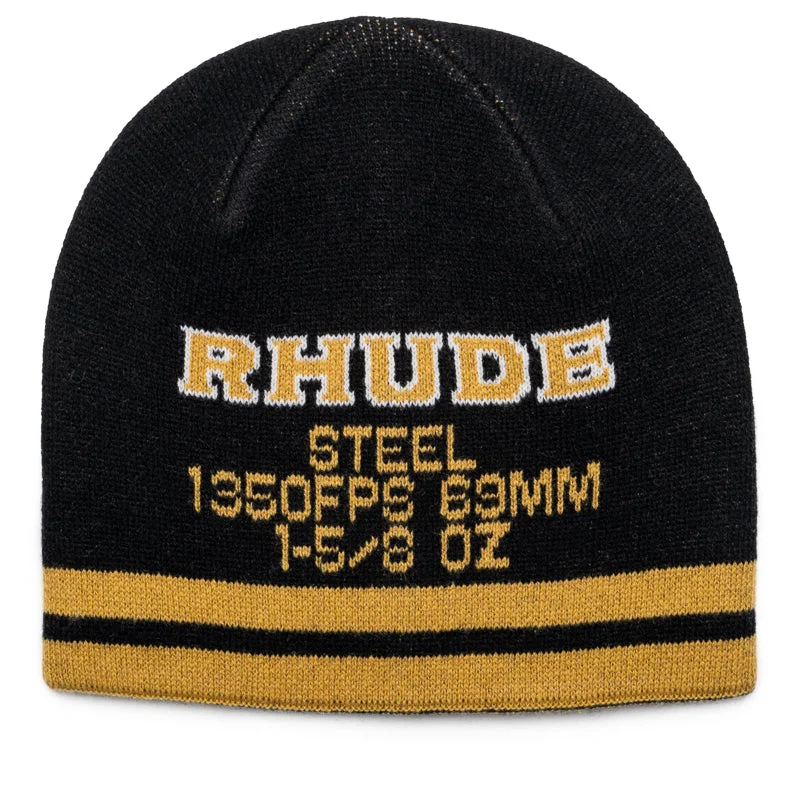 Rhude Steel Beanie - Black/Yellow