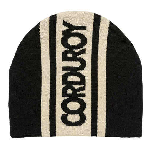 Corduroy Rally Black Beanie