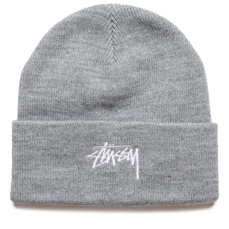 Stussy Stock Cuff Beanie - Grey Heather