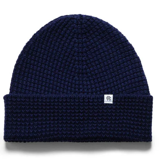 Reigning Champ Merino Wool Waffle Beanie Navy