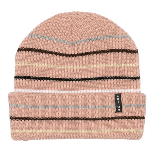 Autumn Multi Stripe Beanie - Dusty Pink 2024