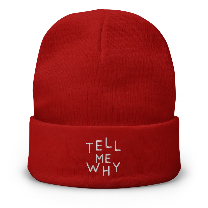 Tell Me Why Logo Embroidered Beanie