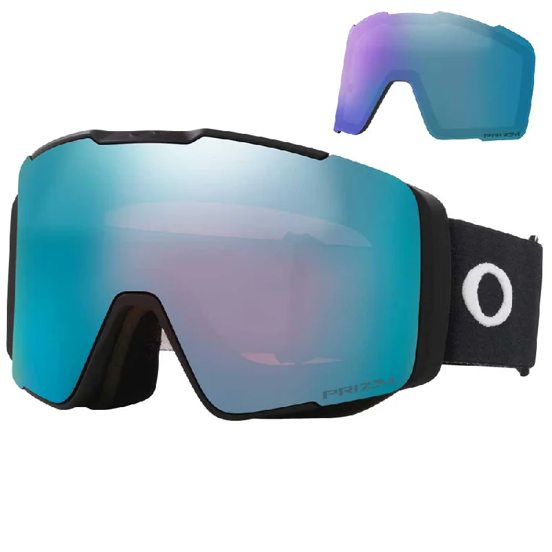 Oakley Line Miner™ Pro L Snow Goggles - 2025 Matte Black Strap with Prizm Snow Sapphire Iridium Lens + Bonus Prizm Iced Iridium Lens