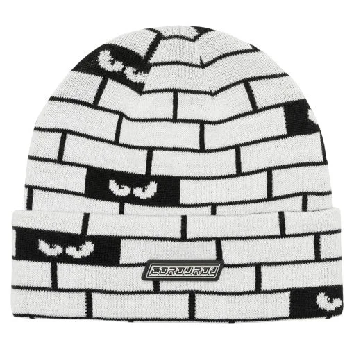 Corduroy Bricks White Beanie