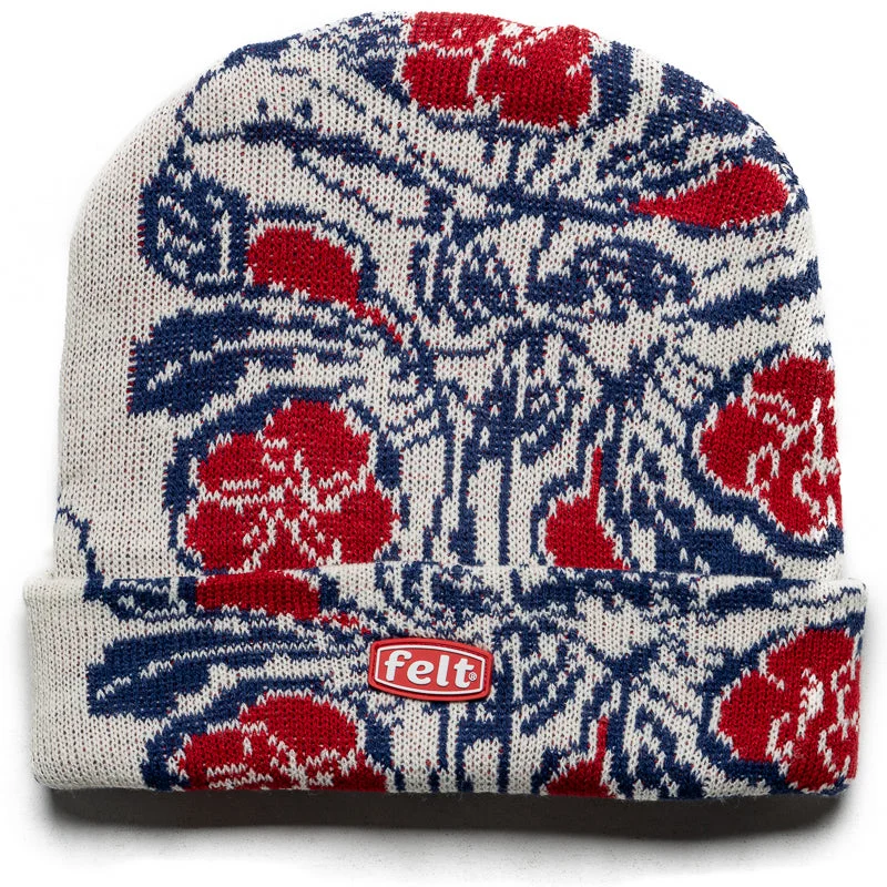 Felt Flower Cycle Beanie - Natural