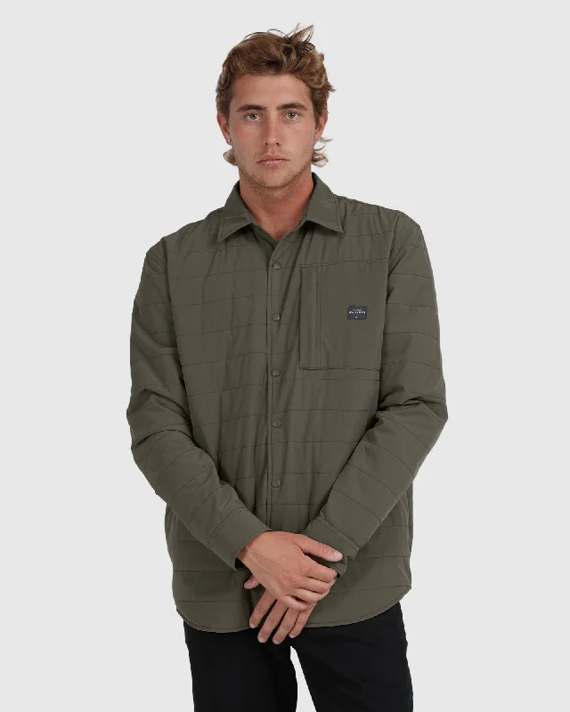 Mens Waterman Artic Bait Long Sleeve Quilted Overshirt