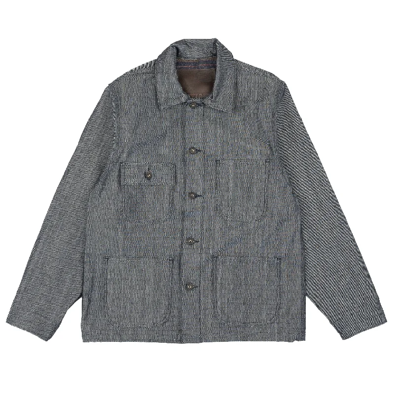 Chore Coat - Blanket Lined Denim - Indigo x White