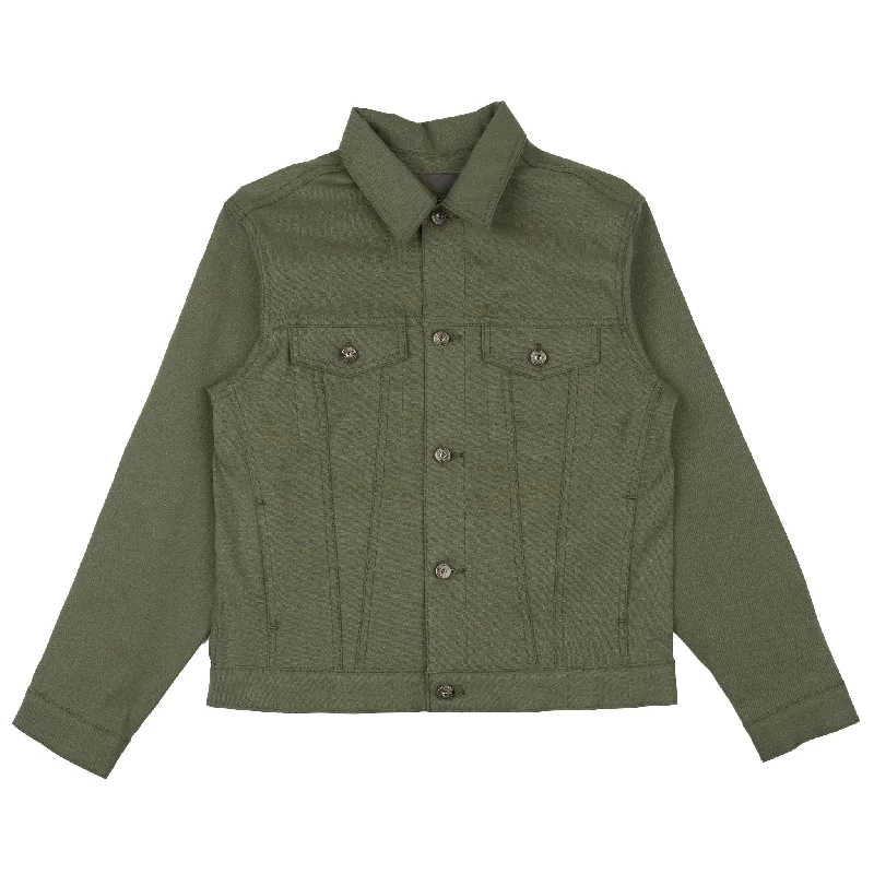 Denim Jacket  - Army Green Duck Selvedge