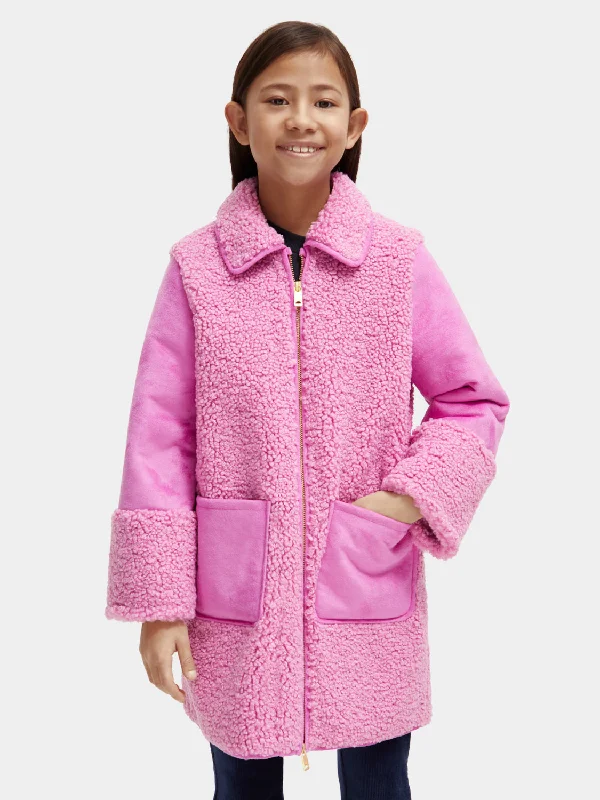 Kids - Longer-length bonded teddy jacket