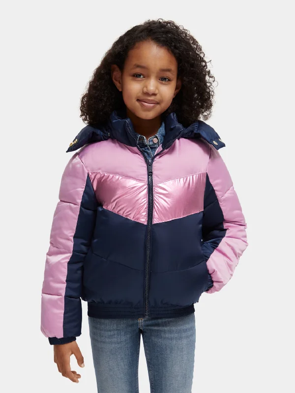 Kids - Metallic colourblock jacket