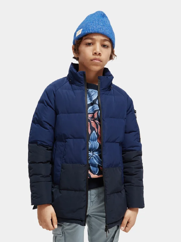 Kids - Mid-length water repellent padded jacket