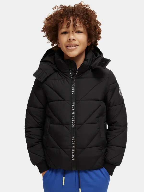 Kids - Water-repellent hooded jacket