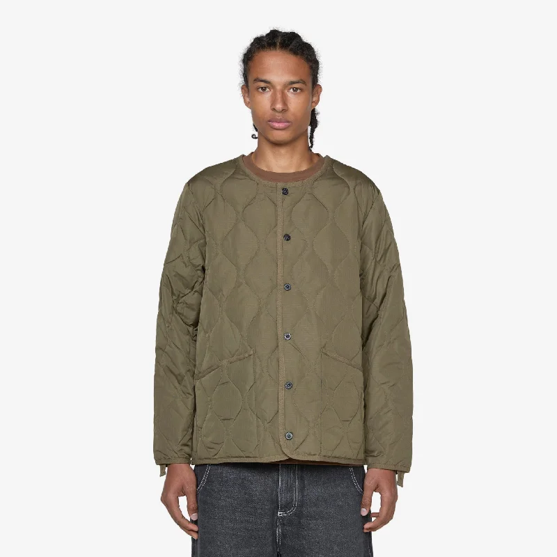 Military Crew Neck Down Jacket Dark Olive