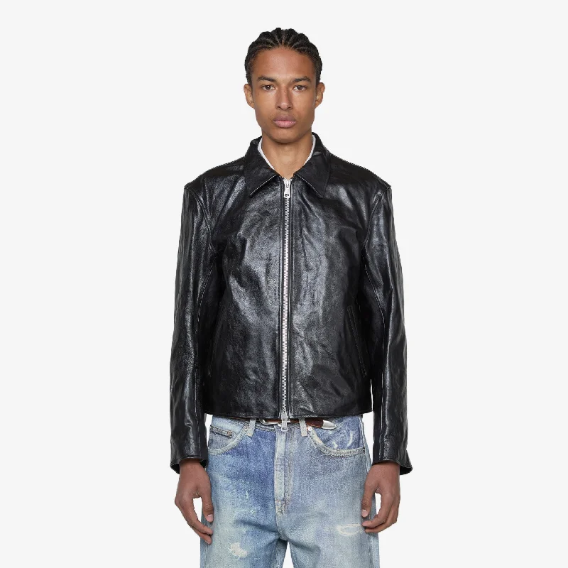 Mini Jacket Top Dyed Black Leather