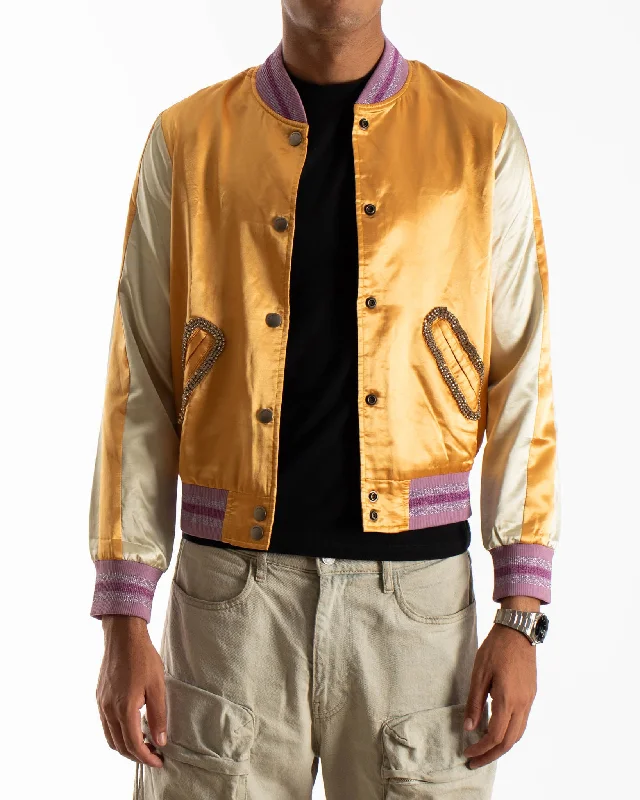 Ss19 Coach Hot Water Soup Satin Varsity Jacket