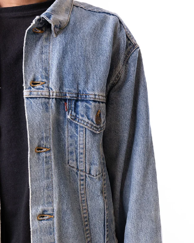 Vintage Levis Thrashed Collar And Bottom Denim Jacket