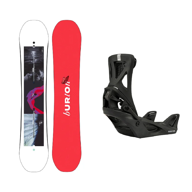 Burton Women's Talent Scout Snowboard 2025 + Burton Women's Step On Escapade Re:Flex Snowboard Bindings (Black) Package