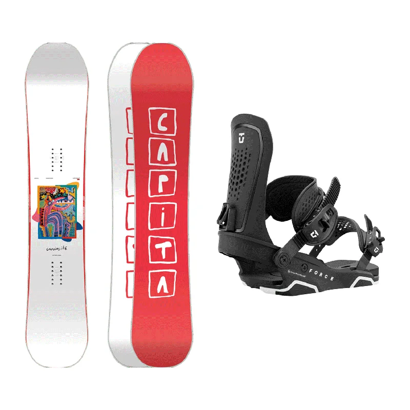 Capita Men's Aeronaut Snowboard 2025 + Union Men's Force Snowboard Bindings (Black) Package