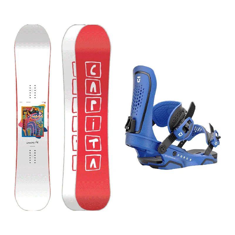 Capita Men's Aeronaut Snowboard 2025 + Union Men's Force Snowboard Bindings (Metallic Blue) Package